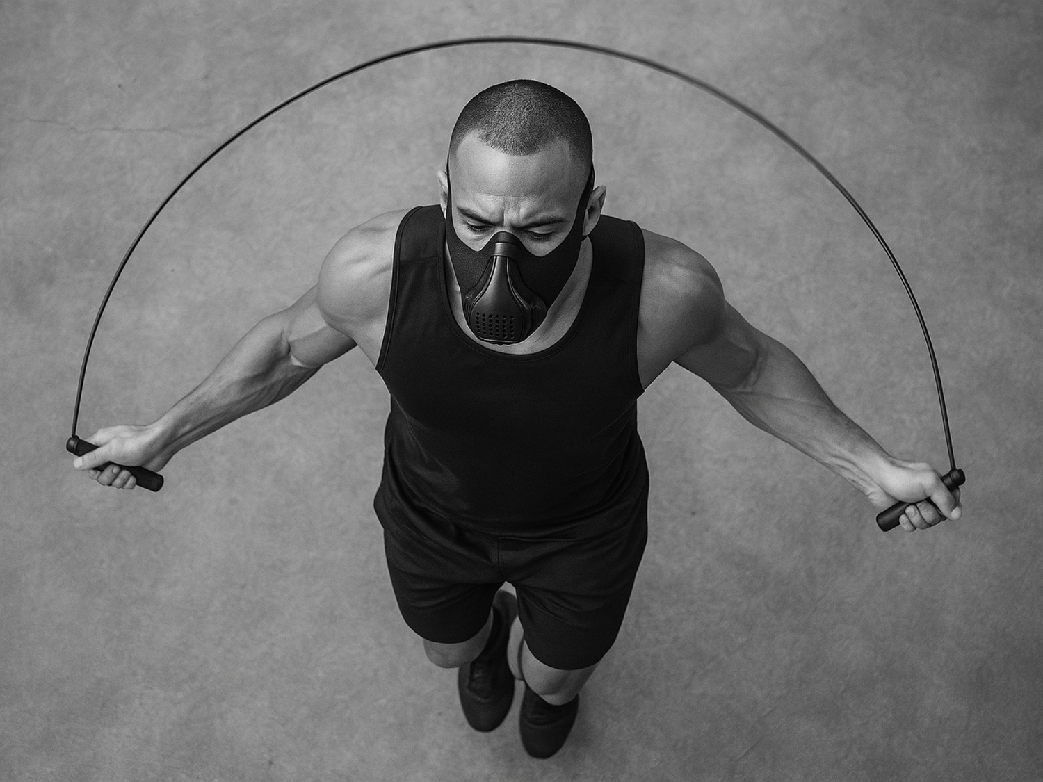 corde a sauter souffle respiration sport masque