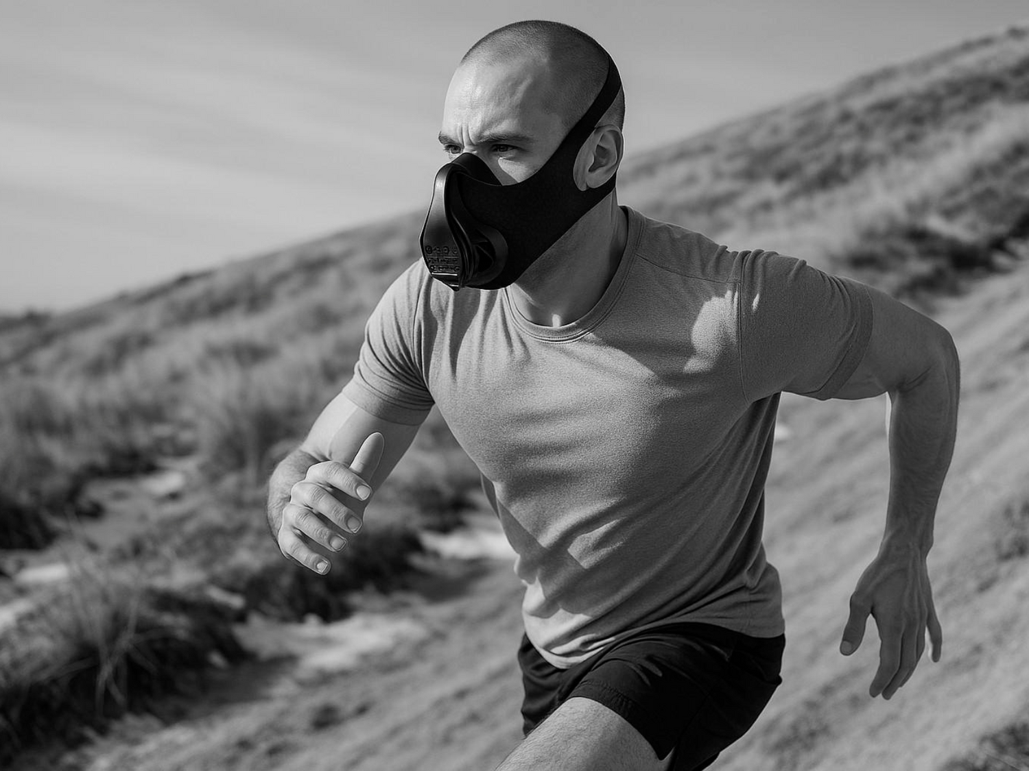 running exterieur homme masque sportif